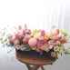 橘粉色系長形桌花