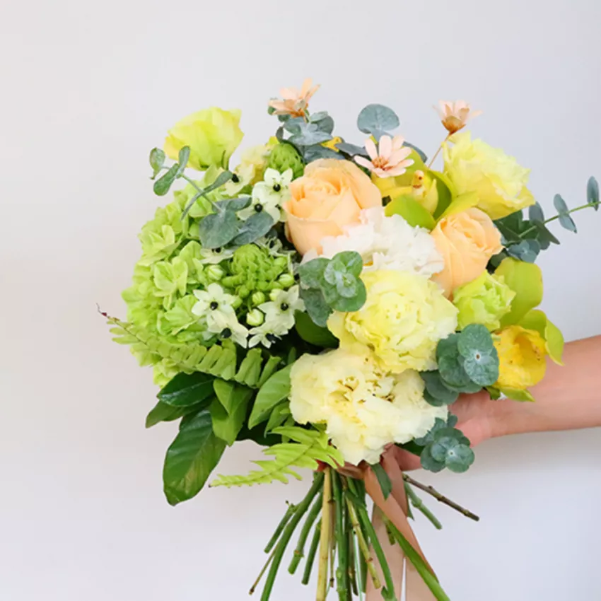 香檳自然色系捧花