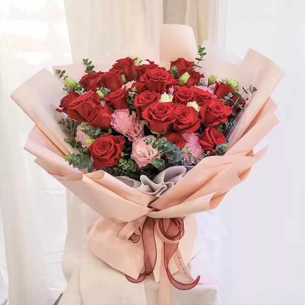 進口紅玫花束