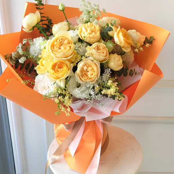 進口黃玫瑰花束