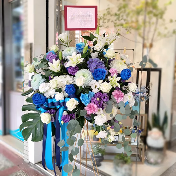 籃紫色系高架花籃