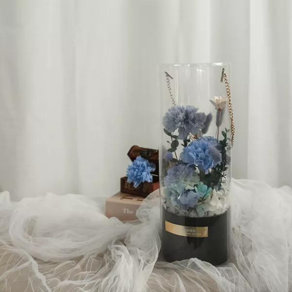 藍色康乃馨花盒