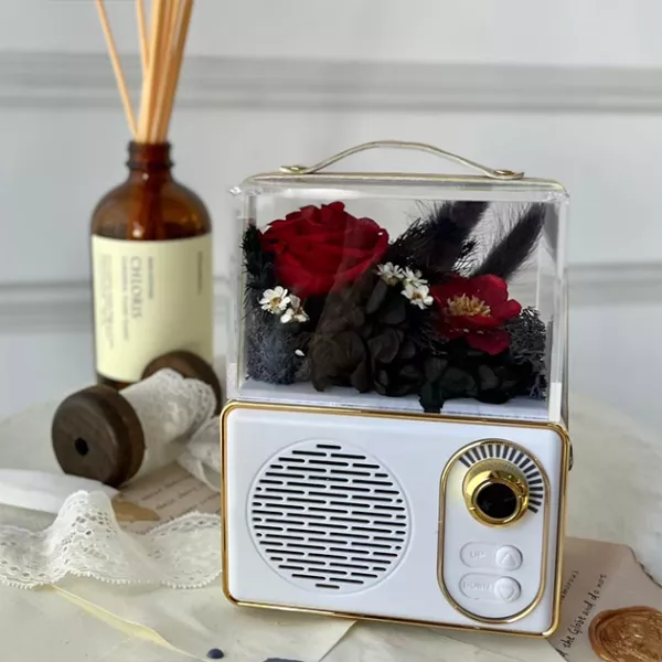 紅黑色永生花藍芽音響充電款