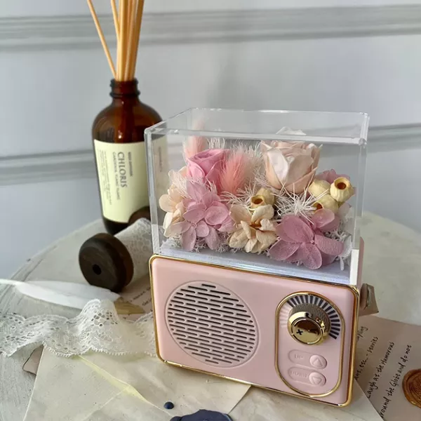 粉色永生花藍芽音響充電款