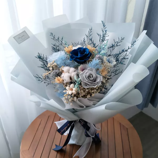 藍色永生花束
