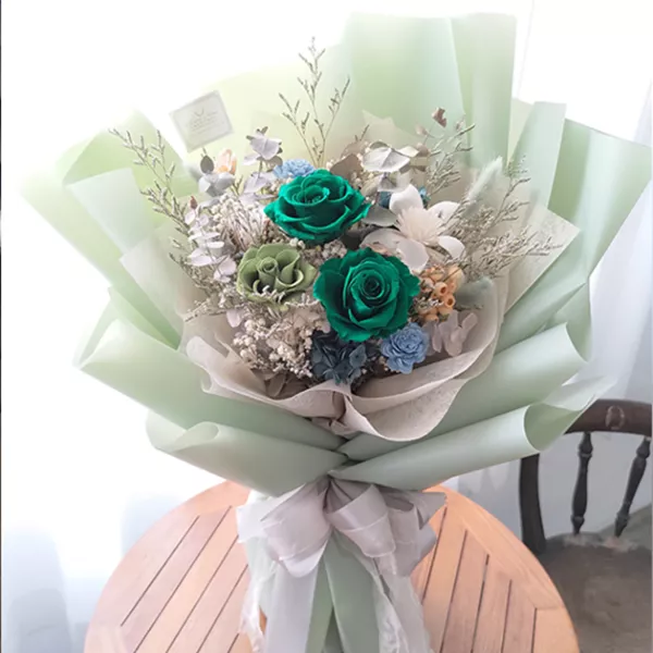 綠色永生花束