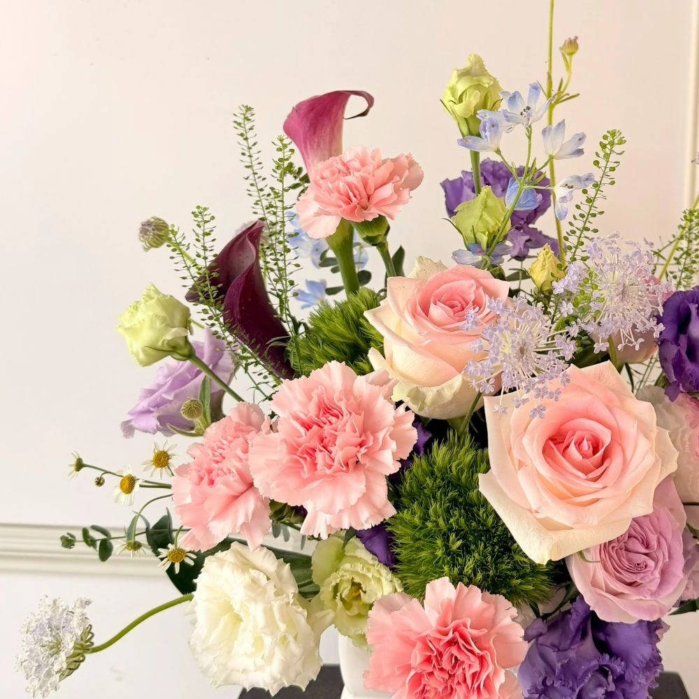 粉紫色系母親節桌花